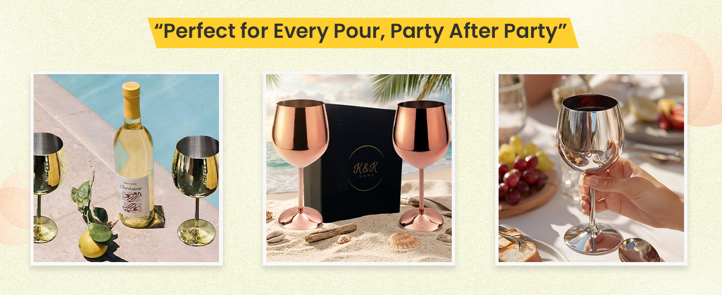 Stainless Steel Wine Glasses