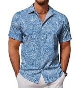 COOFANDY Mens Hawaiian Shirts Short Sleeve Button Down Aloha Shirt Casual Beach Clothes