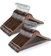 TOPIA HANGER Wooden Coat Hangers 30 Pack, Vintage Wood Suit Hangers with Non Slip Pants Bar, 360°...
