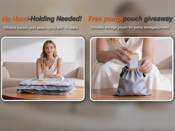 Vacuum Bags for Travel with Rechargeable air Pump