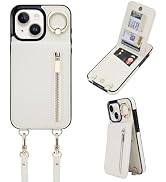 uCOLOR for iPhone 13/14/15 Wallet Case with Card Holders for Women, Crossbody Zipper Protective L...