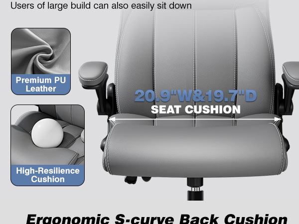 Ergonomic Office Chair Desk Computer Chair Leather High Back Executive Chairs with Adjustable Lumbar