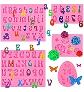 Actvty Letter Silicone Molds for Chocolate, 5 Pcs Uppercase Lowercase Alphabet Chocolate Molds an...