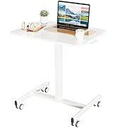 SageNest Mobile Laptop Standing Desk, Height Adjustable Small Rolling Desk with Lockable Wheels, ...