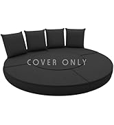 Cethytirko Outdoor Daybed Cushion Cover, 66" Replacement Round Bed Cushion Cover,Outdoor Waterpro...