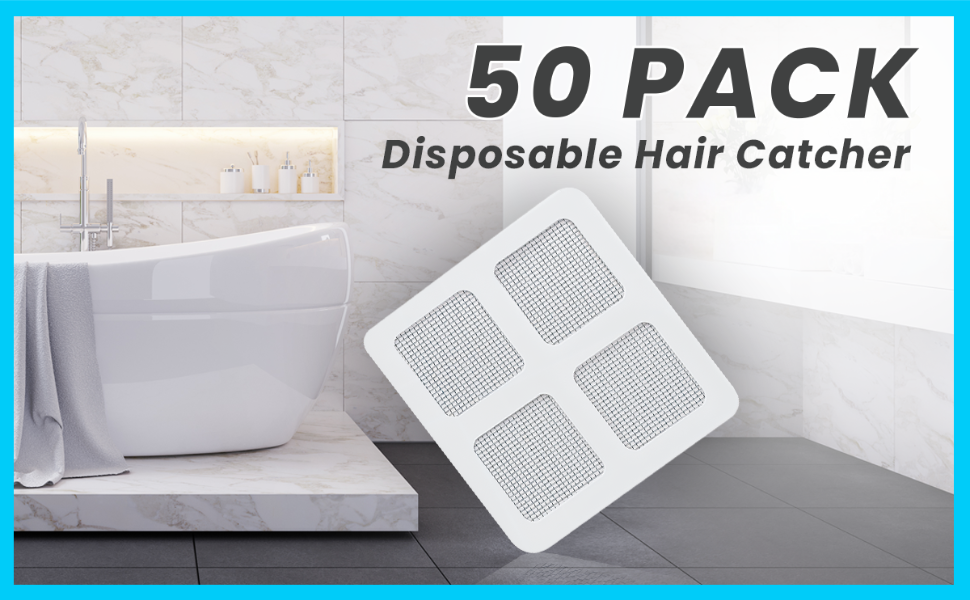 50 Packs - Disposable Shower Drain Hair Catcher
