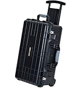 MEIJIA All Weather Rolling Waterproof Protective Case, Hard Camera Case ,Dry Case with Retractabl...