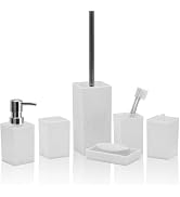 Bathroom Accessory-6Pcs White Bathroom Accessories Set Includes Soap Dispenser, Toothbrush Holder...