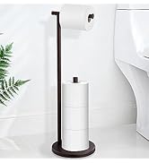 Free Standing Toilet Paper Holder Stand, Oil Rubbed Bronze Toilet Paper Holder with Storage for J...