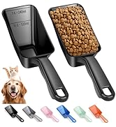 2-Pack Dog Food Scoop 1 Cup, Plastic Pet Food Measuring Scoop With Measuring Lines (1/2 & 1 Cup M...