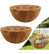 Etnorsu 2pcs 20 inch Coco Liners for Hanging Baskets, Hanging Nut Pot Coconut Basket Liners Pot M...