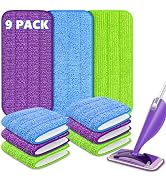 9 Pack Reusable Mop Pads for Swiffer WetJet, Wet Pads Refill Microfiber Mop Pads Refills Washable...