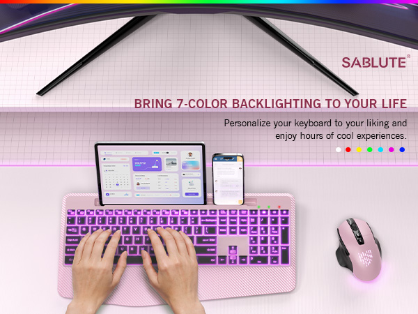 full-size ergonomic wireless keyboard and mouse