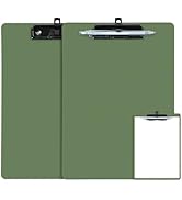 FRETONBA Clipboard with Pen Holder, 2 Pack Plastic Clipboard with Low Profile Metal Clip, Hanging...