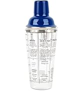 Samuelworld Cocktail Shaker Glass with Measurement, 14oz, Leak-Proof Clear Bar Shaker, BPA-Free, ...