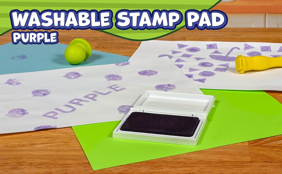 ink pad for rubber stamps, stamp ink pad, stamp pad for kids, ink pad for kids washable, purple ink