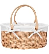 QINGTUHOME Handwoven Wicker Diaper Caddy Organizer, Multi - functional Baby Diaper Bag for Nurser...