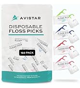 450 Individually Wrapped Floss Picks - Multi-Color Travel Floss Picks - Easy Grip Disposable Flos...