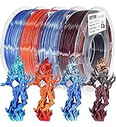 3D Printer Filament Bundle, PLA Filament Silk Shiny PLA Filament 1.75mm +/- 0.02mm, 3D Printing F...