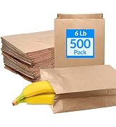 Reli. Paper Lunch Bags, 6 Lb | 500 Pcs - Bulk | Brown Paper Bags 6 lb Capacity | Kraft Paper Lunc...