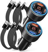 65W 4 Port Super Fast Type C Car Charger for Samsung S25 S24 S23 Ultra A53 A16, Multi Port PD/QC ...