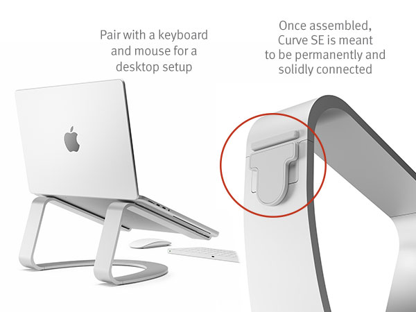 holds laptop at an ergonomic angle, pair with a keyboard and mouse for a desktop setup