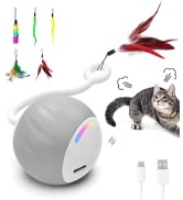Cat Toys, Turbo Tail Popper Cat Toy 2-Speed Interactive Turbo Tail Mouse Cat Ball Toy Touch Contr...