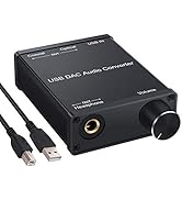 LiNKFOR USB DAC and Headphone Amplifier, Coaxial/Optical/6.35mm Headphone Output, USB to Coaxial ...