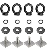 Antrader Roof Rack Bolts,M6 T Track Bolts Eye Bolts with Nuts,Black,4Sets | Stainless Steel T Bol...