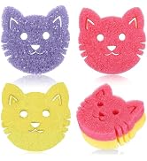 FillTouch 3 Pcs Dual Sided Scrub Sponge Multi Functional Cute Temperature Sensitive Non Scratch D...
