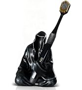 Gothic Home Decor Grim Reaper Statue Bathroom Halloween Decor Toothbrush Holders for Bathrooms Go...