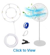 Mister Fan Outdoor for Patio Cooling. 35Ft Outside Misting Fan Kit for Umbrella, Backyard, Trampo