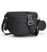 G4Free Quilted Bum Bag Crossbody Bags for Women, Spacious Nylon Cross Body Bag with Removable Pouch