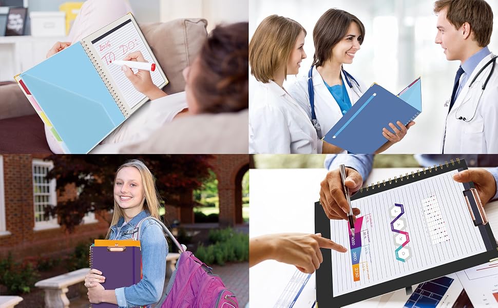 Clipboard Folio with Refillable Notepad for Letter Size (11" x 8.5")