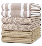 Homaxy Premium Kitchen Towels(18”x 28”, 6 Pack), Large Cotton 380 GSM Kitchen Hand Towels, Soft a...