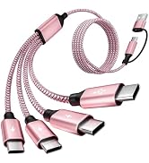 Travel & Car USB C Charger Cord, USB C Splitter 4 in 2 Multi Charging Cable | Charging Cable with...