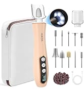 Professional Manicure Pedicure Kit with 360° LED Light&10 Speeds&Memory Mode with Case, Cordless ...