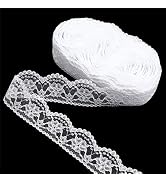 ZNZAKKA White Floral Lace Ribbon, 22 Yards for Sewing, Wedding Crafts | Elegant white floral lace...