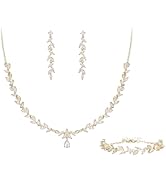 BriLove Wedding Bridal Jewelry for Women Cubic Zirconia Marquise Teardrop Leaf Cluster Y-Necklace...
