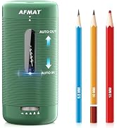 AFMAT Electric Pencil Sharpener, Fully Automatic Pencil Sharpener, Auto in & Out, Rechargeable Ha...