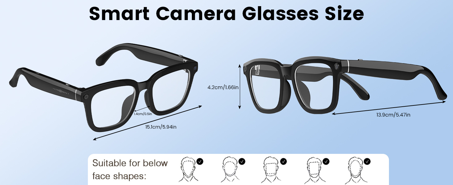 Faifxo Smart Camera Glasses with 1080P Video Recording, Translation Bluetooth Sunglasses