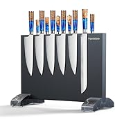 Fomidao Magnetic Knife Holder Block,Black Magnetic Knife Stand for Kitchen Counter Top,Double Sid...