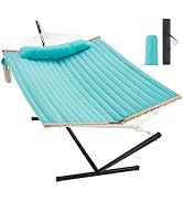 Homgava Two Person Hammock with Stand for Outside Heavy Duty, Outdoor Patio Hammock with Portable...