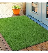 LINLA Artificial Grass Door Mat,42x35 Inches Outdoor Rug Synthetic Fake Dog Grass Mat Turf Waterp...
