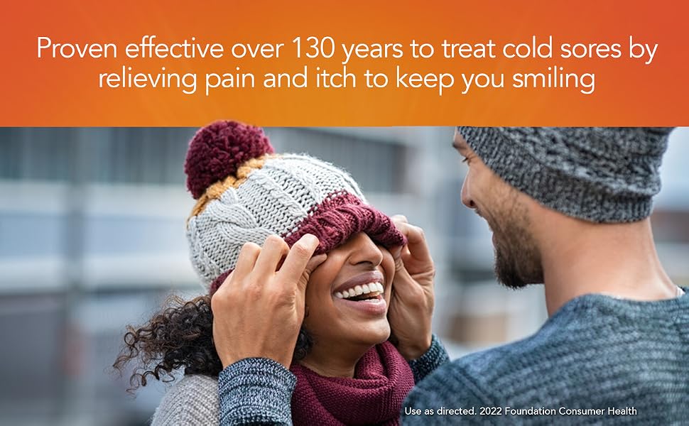 Proven effective over 130 years to treat cold sores by relieving pain and itch to keep you smiling