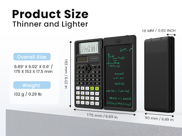 Middle and High School Supplies for Student, 82 MS Science Calculator with Writing Tablet