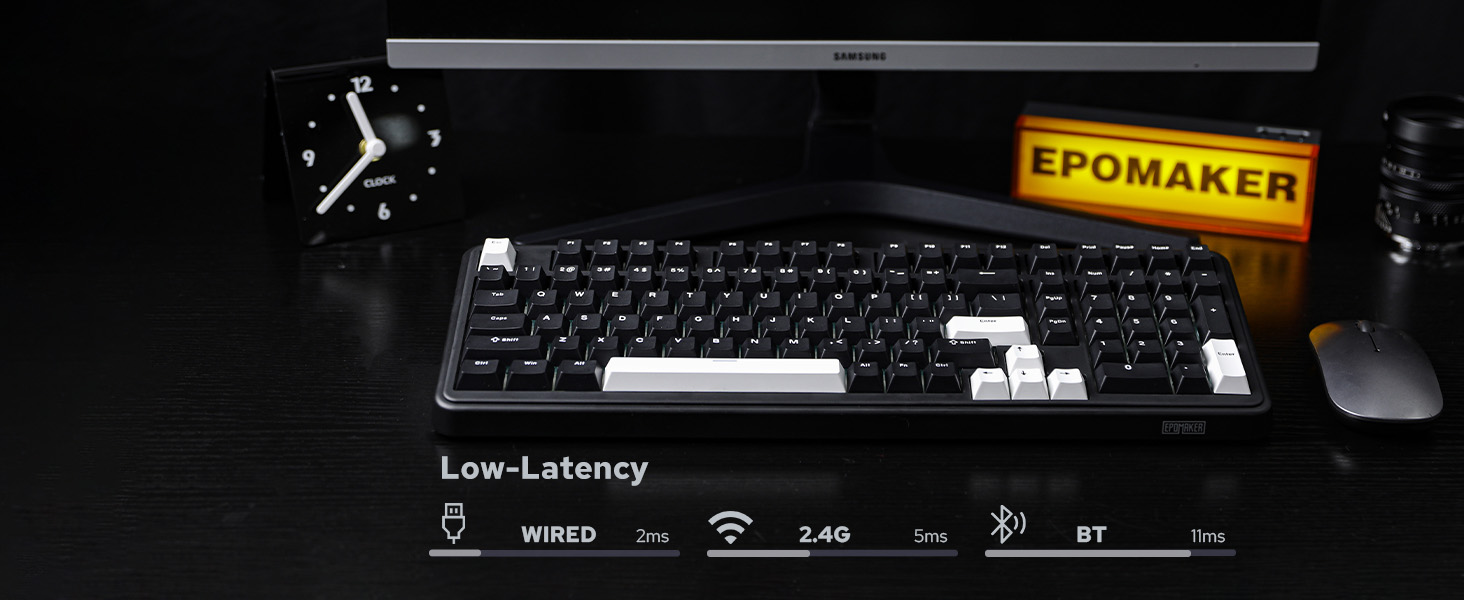 a keyboard with a white and black keys