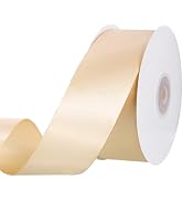 Double Faced Champagne Ribbon 1 1/2 inch 30 Yards Gold Satin Ribbon for Gift Wrapping Crafts Flow...