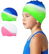 Vorshape Swim Cap Kids (2 Pack), Durable Waterproof Swimming Cap for Girls Boys Teens Toddler Age...