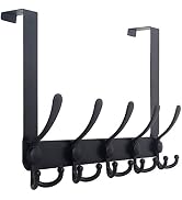 WEBI Over The Door Hook Door Hanger Hook Rack with 5 Tri Hooks for Hanging Coats, Door Towel Rack...